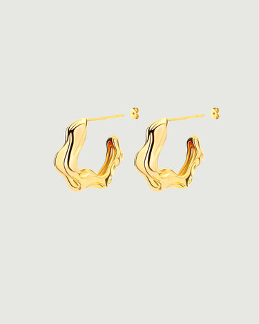 Lumina Organic Melt Half Hoop Gold Earrings 18k Gold - STUDIO JO STORE